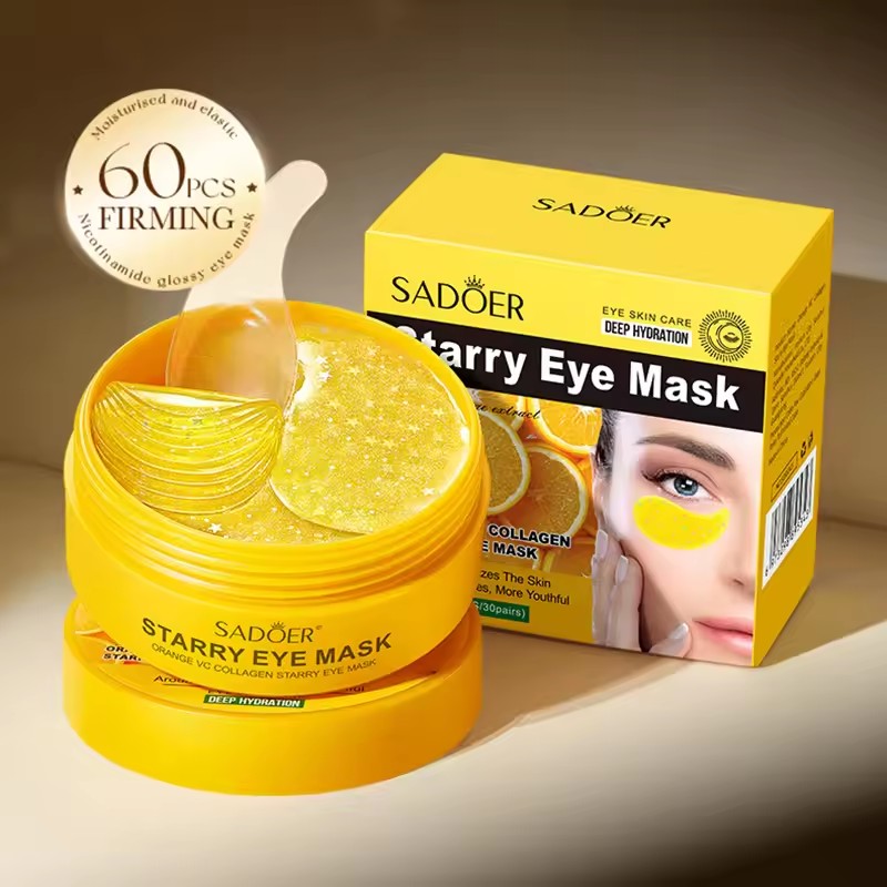 60pcs SADOER Vitamin C Crystal - огляд і ціна Collagen Under Eye Patches