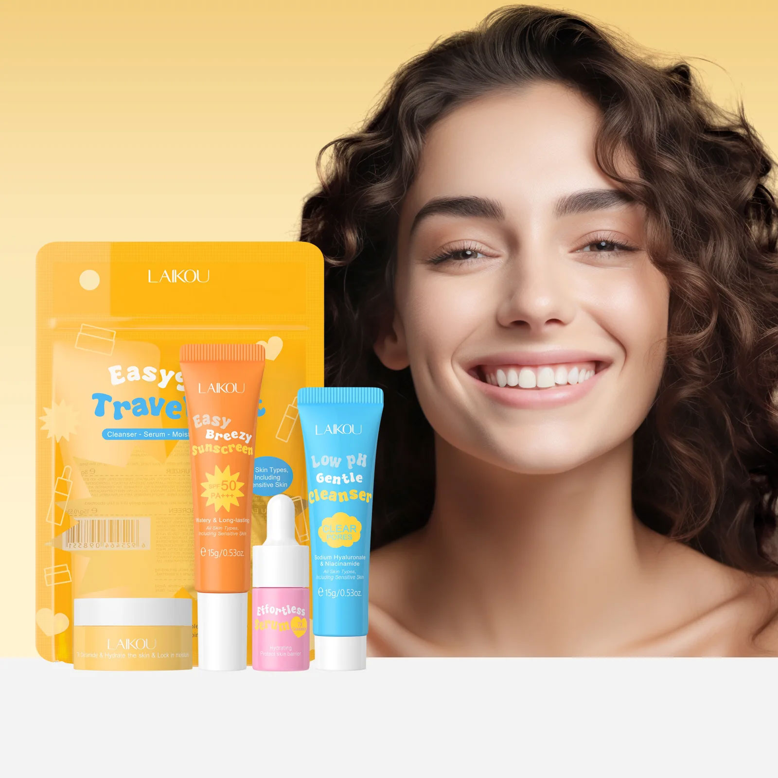 4PCS Laikou Ceramide Travel Su - огляд і ціна Hyaluronic Acid Facial Serum