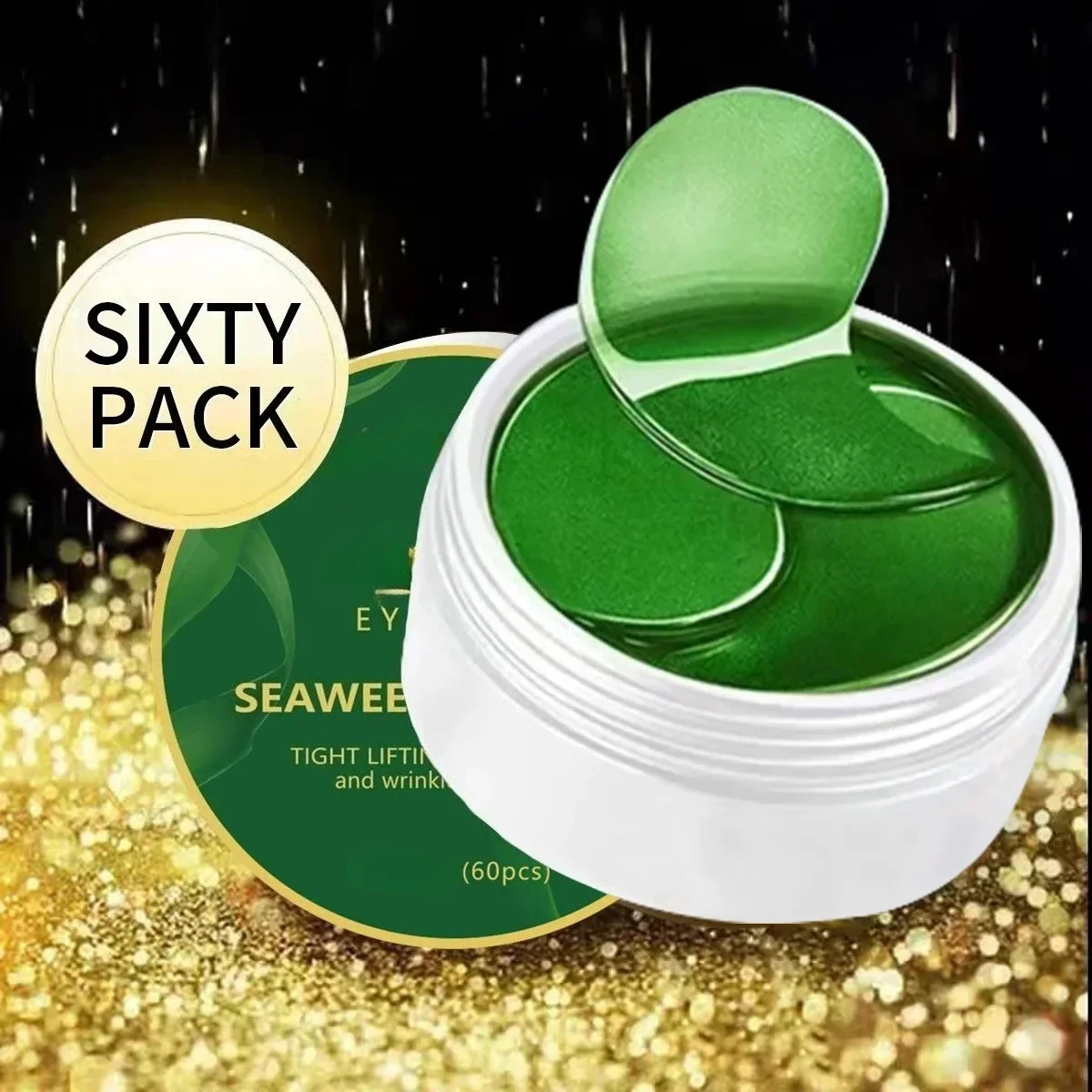 60pcs seaweed hyaluronic acid  - огляд і ціна Collagen Under Eye Patches
