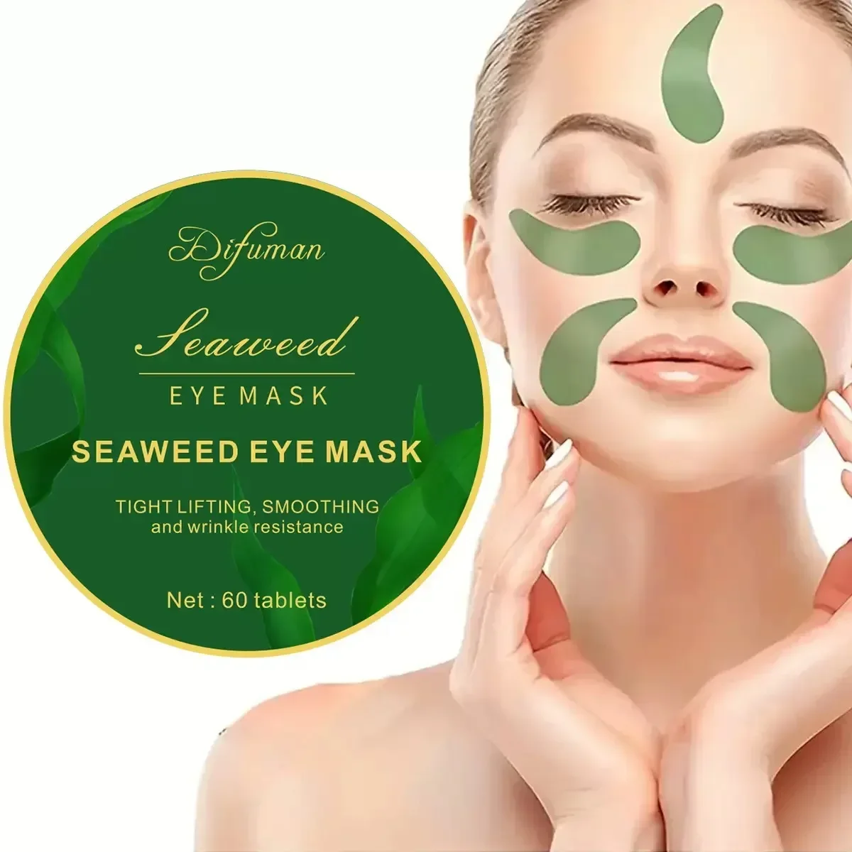 60pcs seaweed hyaluronic acid  - огляд і ціна Collagen Under Eye Patches