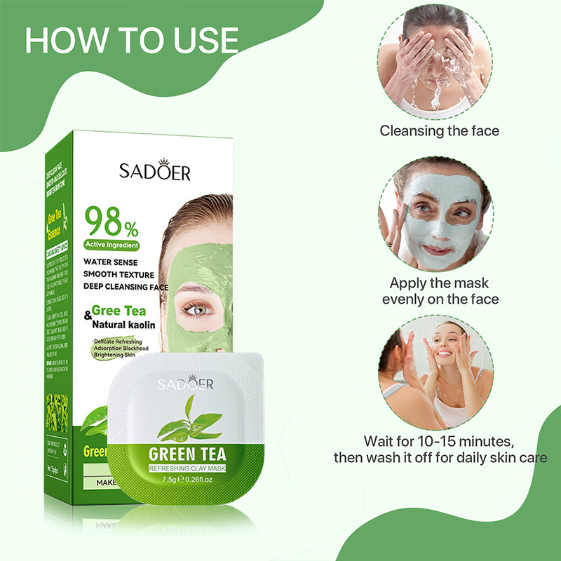 8pcs Green Tea Cleaning Mud Ma - огляд і ціна Green Tea Cleansing Clay Mask