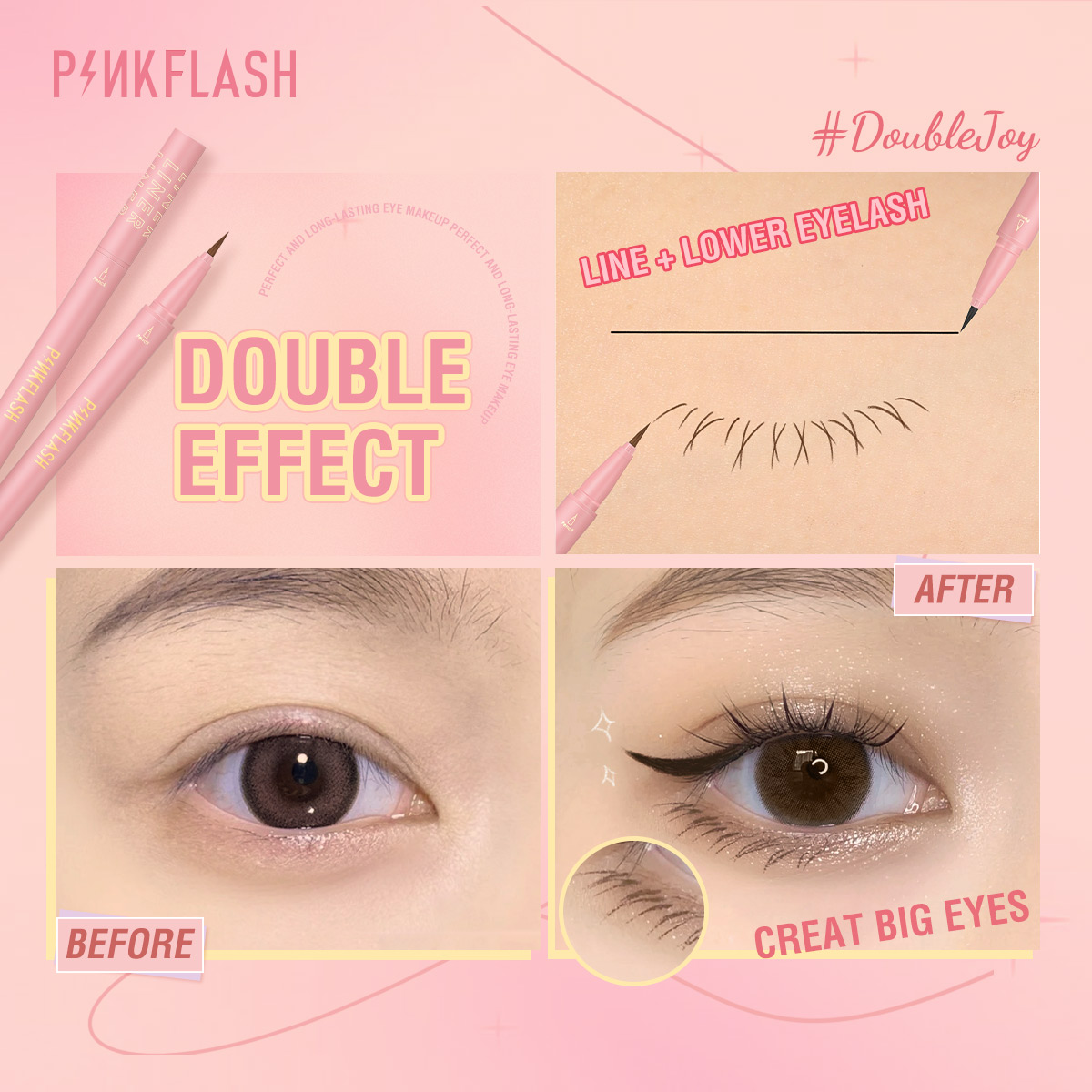 PINKFLASH Black Liquid Eyeline - огляд і ціна Waterproof Liquid Eyeliner Pen