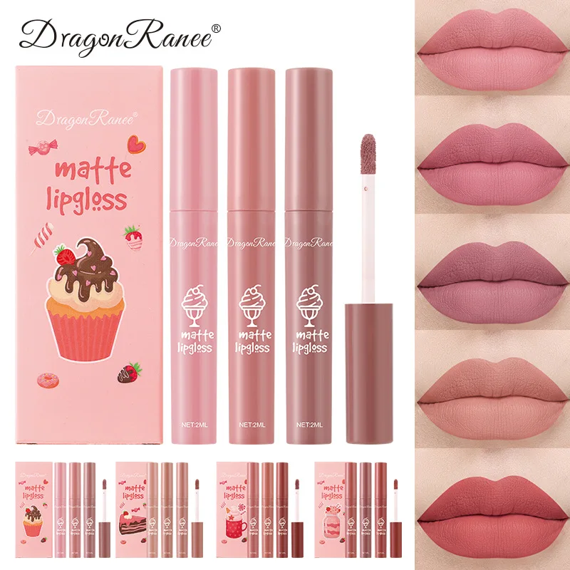 3PCS/Set Velvet Matte Nude Liq - огляд і ціна Matte Velvet Lip Tint Long Lasting