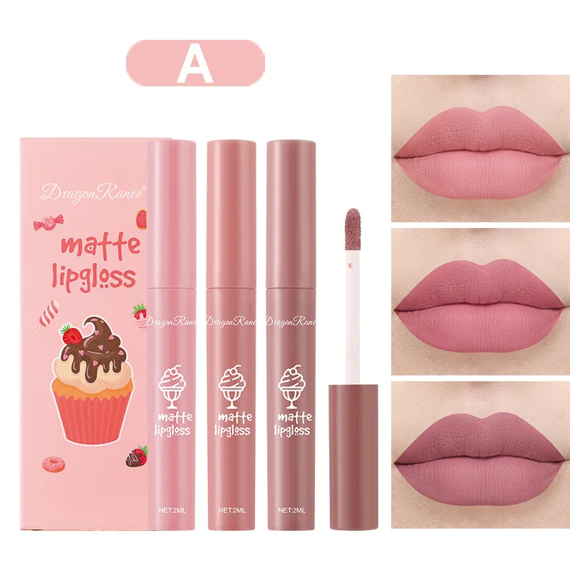 3PCS/Set Velvet Matte Nude Liq - огляд і ціна Matte Velvet Lip Tint Long Lasting