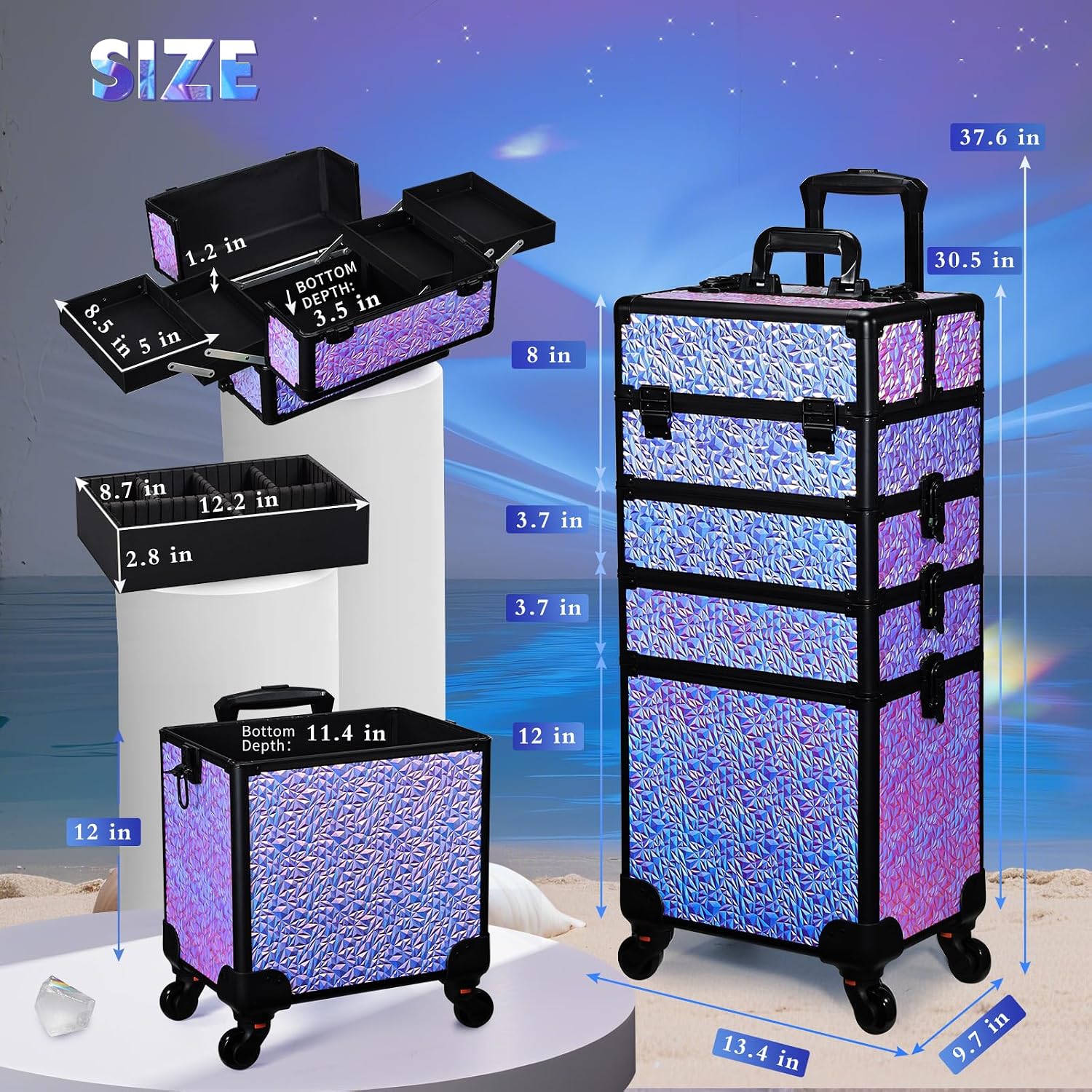 Rolling Makeup Train Case, Lar - огляд і ціна Makeup